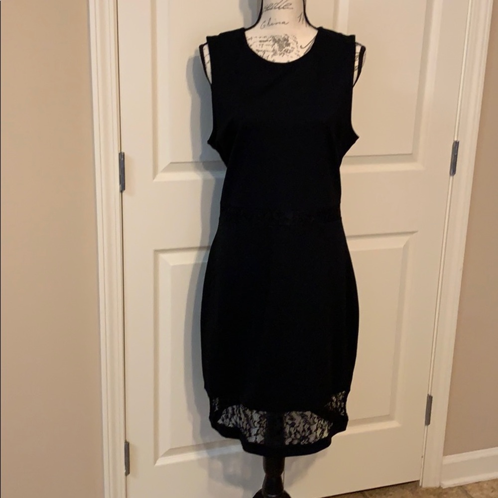 NWT Super cute Black dress with lace detail, size 12
